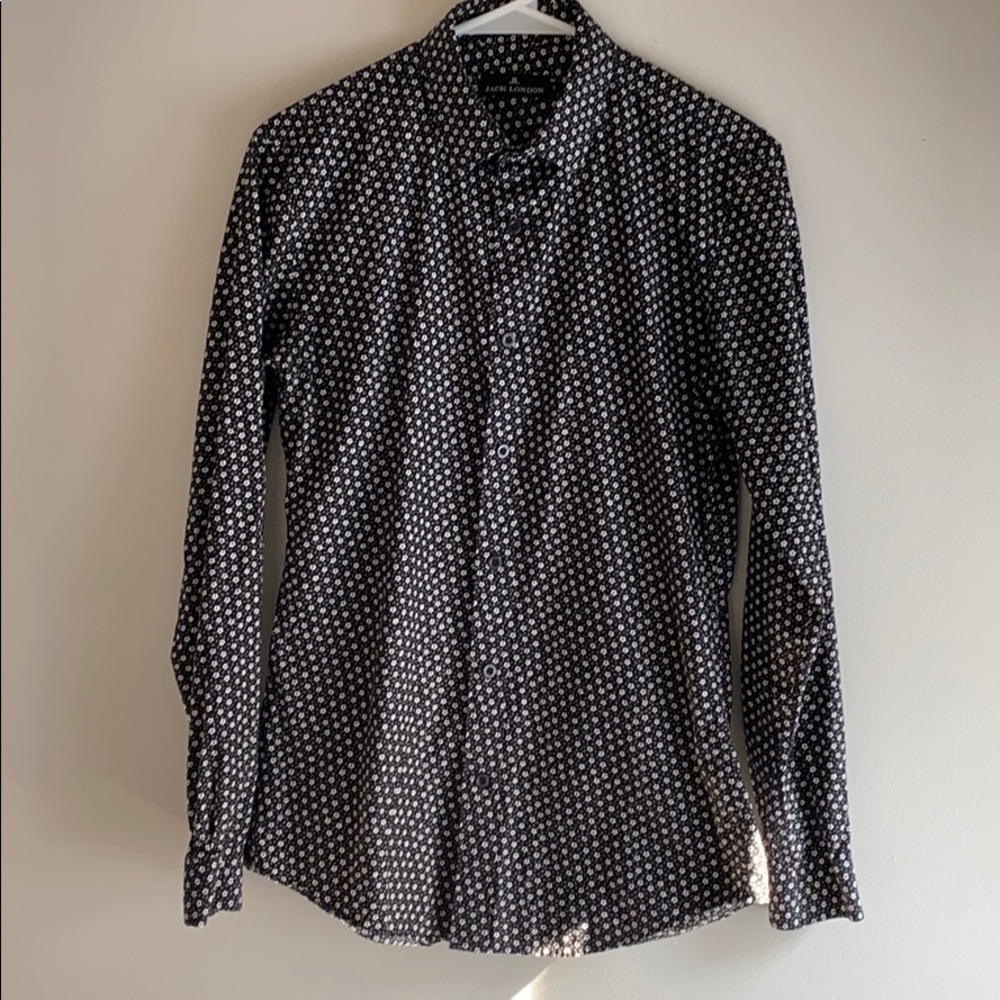 Jack London Australia Button Down Shirt Black sz S